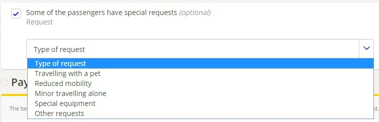 SRR Special Requests